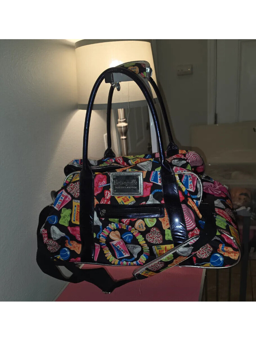 BETSEYVILLE BY BETSEY JOHNSON CANDY PRINT WEEKENDER DUFFEL OVERNIGHT BAG